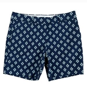 Kenar Navy Geometric Print Casual Chino Shorts Size: 8